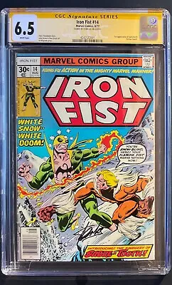 Buy Iron Fist #14 CGC 6.5 SS Stan Lee 1st App Sabertooth Marvel 1977 Comics • 794.40£