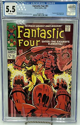 Buy FANTASTIC FOUR #81 (Crystal Joins Team) CGC 5.5 FINE Marvel Comics 1968 • 39.51£