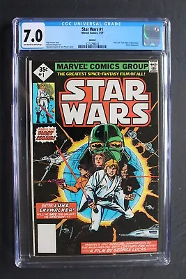 Buy STAR WARS #1 Direct 35¢ Black Diamond 1977 NOT Stated REPRINT On Cover CGC 7.0 • 117.80£