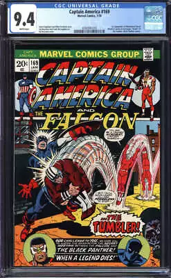 Buy Captain America #169 Cgc 9.4 White Pages   1st Cameo Moonstone Marvel 1974 • 158.12£