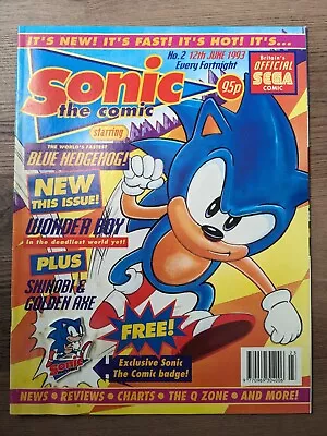Buy Sonic The Hedgehog: Sonic The Comic #2 Fleetway UK Magazine - HTF W/ Gift Badge • 79.05£