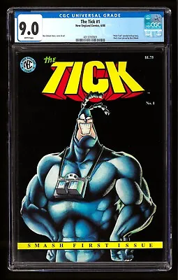 Buy The Tick # 1 CGC 9.0 WHITE Key 1st Print New England Comics 1988 Ben Edlund • 150.16£