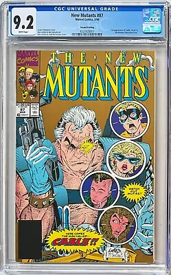 Buy New Mutants #87 CGC 9.2 White. 1st Full Appearance Of Cable And Stryfe!! • 55£