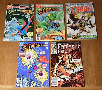 Buy DC Marvel Vintage Comics Bundle X5 - Superman Fantastic Four Conan Wonder Woman • 9.95£