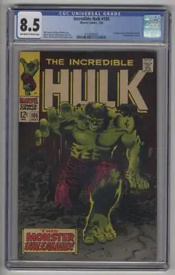 Buy Incredible Hulk #105 CGC 8.5 Off-White-White Pages 1st Missing Link 1968 Marvel • 239.86£