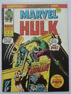 Buy Mighty World Of Marvel #106 - Hulk - Marvel UK Comic - 12 October 1974 VF- 7.5 • 5.99£