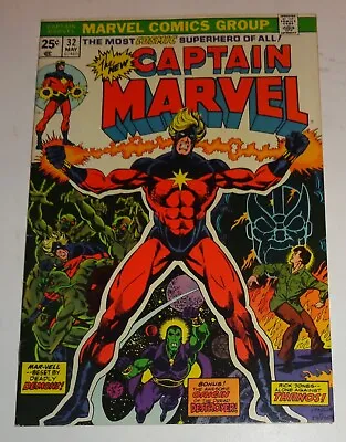 Buy Captain Marvel #32 Starlin Classic Awesome Cover Thanos Avengers 9.0/9.2 1974 • 63.62£