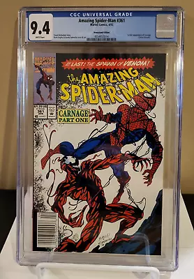 Buy Amazing Spider-man #361 Cgc 9.4 Newsstand 1992 1st App. Carnage 1st Print • 119.92£