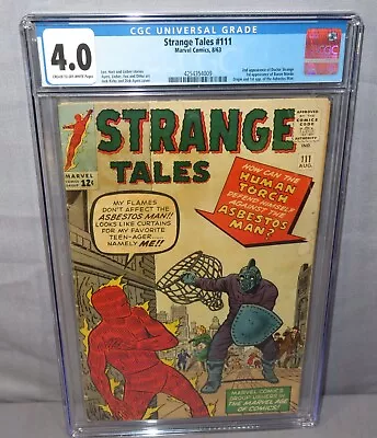 Buy STRANGE TALES #111 (Baron Mordo 1st Appearance) CGC 4.0 VG Marvel Comics 1963 • 276.70£