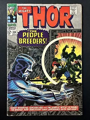 Buy The Mighty Thor #134 Vintage Marvel Comics Silver Age 1st Print 1966 VG- *A2 • 47.96£