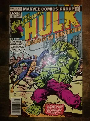 Buy INCREDIBLE HULK #212 June 1977 1st Appearance Constrictor Bronze Age Key Comic • 23.70£