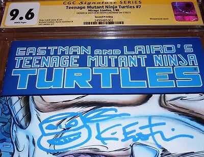 Buy TMNT #7 B&W 2nd Print CGC SS 9.6 SIGNED Eastman Mutant Ninja Turtles Mirage 1989 • 630.98£