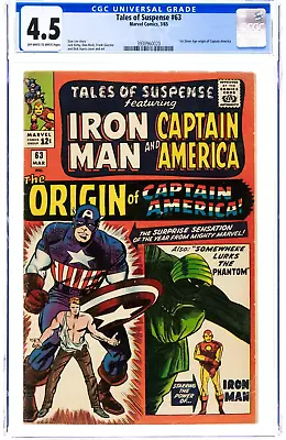 Buy 🔥TALES OF SUSPENSE #63 CGC 4.5 VG 1965 1st Silver Age Origin Of Captain America • 87.27£
