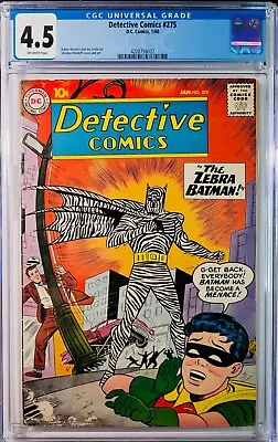 Buy 1960 Detective Comics 275 CGC 4.5 1st App Of Zebra Batman RARE • 293.90£