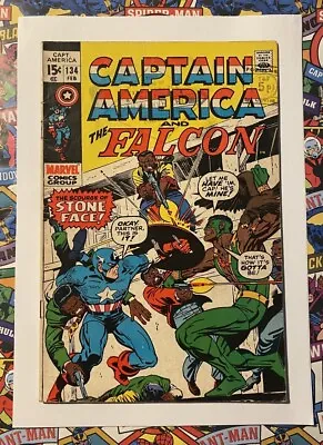 Buy CAPTAIN AMERICA #134 - FEB 1971 -  1st STONE-FACE APPEARANCE! - FN- (5.5) CENTS! • 14.99£