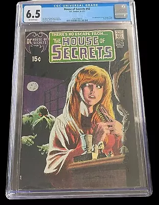 Buy House Of Secrets #92 CGC 6.5 OW/PGS 1st Apr Of Swamp Thing DC Comics 1971 🔑 • 1,678.99£