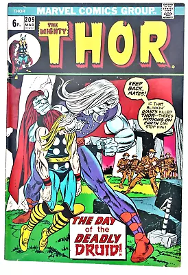 Buy THOR (in England) 209  Fn/vfn 1973 Br Age Marvel 1st DEMON DRUID + 1 FREE  COMIC • 6.99£