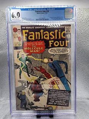 Buy Fantastic Four #20 1st Appearance Of Molecule Man! 11/63 CGC 6.0 Off-White Pages • 373.15£