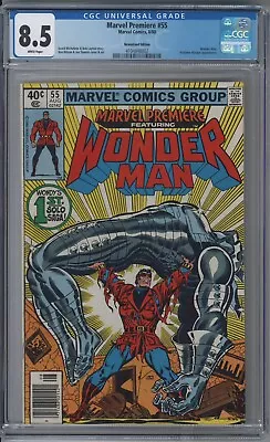 Buy Marvel Premiere 55 CGC 8.5 VF+ WP Newsstand Case 1980 1st Wonder Man Solo 🔑 🔑 • 103.93£