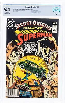 Buy SECRET ORIGINS #1 Canadian Price Vart CBCS 9.4 Golden Age Of SUPERMAN 1986 Cgc • 96.98£