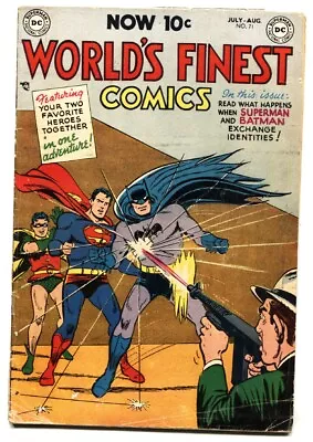 Buy WORLD'S FINEST #71 1954-1st SUPERMAN / BATMAN TEAM UP-Scarce Golden-Age • 809.61£
