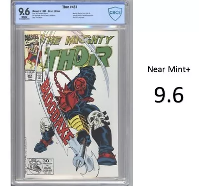 Buy Thor #451 - Key Comic And Cover Swipe To Thor 337! CBCS 9.6 - Brand New Slab! • 59.29£