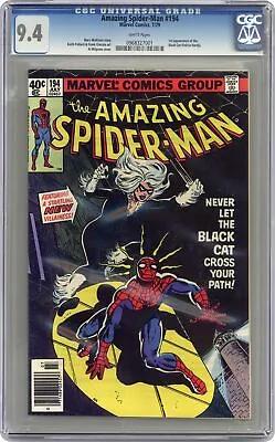 Buy Amazing Spider-Man 194N Newsstand Variant CGC 9.4 1979 0968327001 1st Black Cat • 727.36£