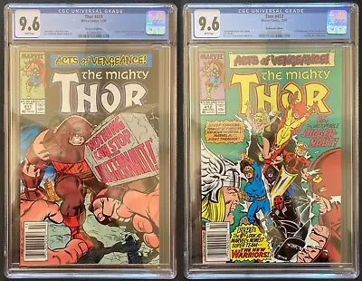 Buy Thor #411 & #412 Newsstands CGC 9.6 (Marvel 1989) 1st Cameo & Full New Warriors. • 275.93£
