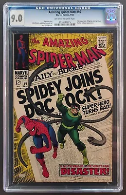 Buy Amazing Spider-man #56 Cgc 9.0 Ow-w Marvel Comics 1968 Doc Ock 1st Captain Stacy • 347.86£