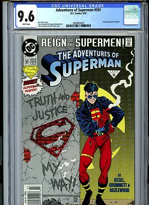 Buy Adventures Of Superman #501 (1993) DC CGC 9.6 White Pages Superboy • 52.84£