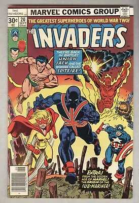 Buy Invaders #20 September 1977 FN Union Jack, Spitfire, Origin Sub-Mariner • 19.95£