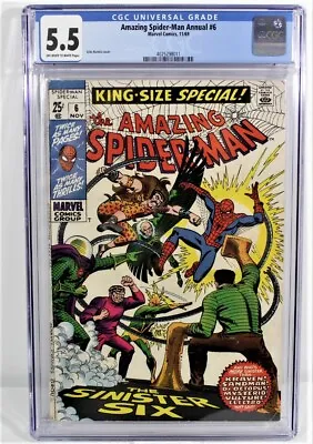 Buy Amazing Spider-man Annual #6, CGC 5.5 1st Appearance Sinister Six • 197.65£