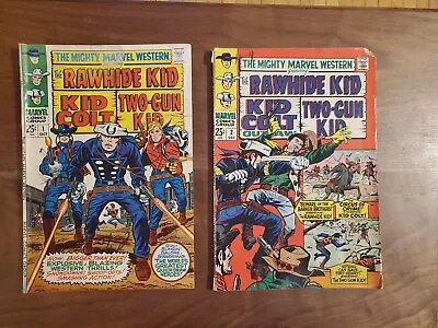 Buy Mighty Marvel Western # 1 & #2 1968, Rawhide! Kid! Kid Colt! Two-gun Kid! Kirby! • 13.44£