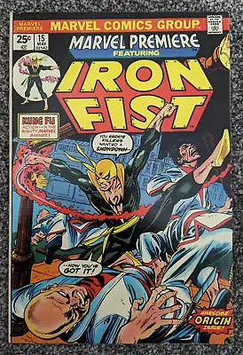 Buy Marvel Premiere 15 Iron Fist. 1974. 1st Appearance Of Iron Fist. • 200£