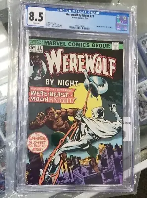 Buy WEREWOLF BY NIGHT #33 (1975) CGC 8.5 2nd Moon Knight Appearance KEY BOOK • 245.05£