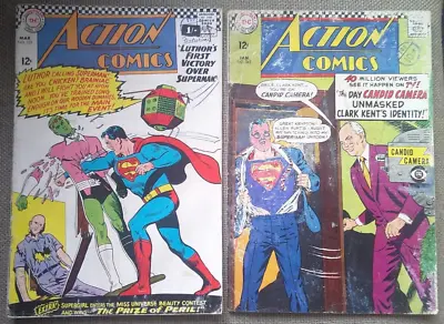Buy Action Comics No.335 & 345 From 1965/1967 . Luthors 1st Victory Over Superman ! • 1.99£