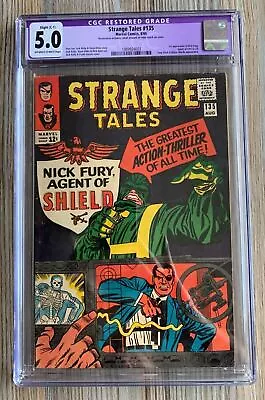 Buy 1965 Strange Tales #135 Cgc 5.0 Vg/f 1st Appearance Of Nick Fury Agent Of Shield • 205.47£