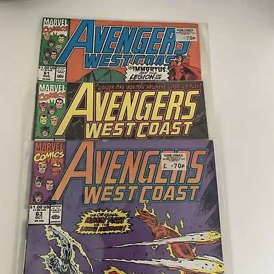 Buy Avengers West Coast # 61, 62, 63 -  1st Full App Time Keepers 1990 VF • 2.99£