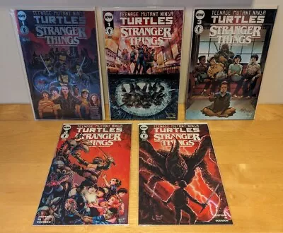 Buy TEENAGE MUTANT NINJA TURTLES STRANGER THINGS Comics 1,3,4 & Exclusive Cover IDW • 24.99£