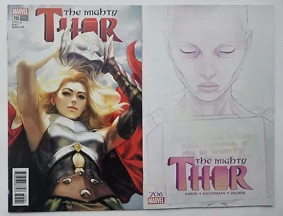 Buy Thor #705 706 (2018) Artgerm Variant Death Of Jane Foster 2 Issue Lot Marvel NM+ • 9.38£