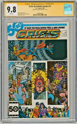 Buy SIGNED CGC SS 9.8 George Perez Cover Art Crisis On Infinite Earths #11 Superman • 241.28£