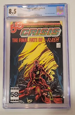 Buy DC Comic Crisis On Infinite Earths #8 Death Of Barry Allen CGC 8.5 White Pages • 40.21£