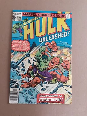 Buy The Incredible Hulk No 216. Leader Appearance. F+ ND On UK 1977 Marvel Comic  • 10.99£