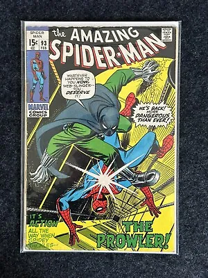 Buy THE AMAZING SPIDER-MAN #93 1971 - THE PROWLER - 1st Arthur Stacy John Romita Snr • 39.99£