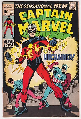 Buy Captain Marvel #17 Good-Very Good 3.0 First New Costume Gil Kane Art 1969 • 12.78£