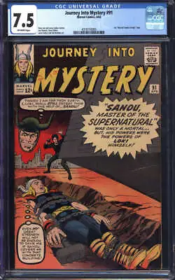 Buy Journey Into Mystery #91 Cgc 7.5 Ow Pages // Marvel Comics 1963 • 618.53£