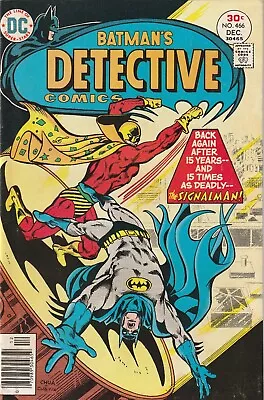 Buy Detective Comics #466 / Batman / 1st Modern Age Signalman / Dc Comics 1976 • 17.09£