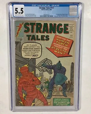 Buy Strange Tales #111 CGC 5.5 (2nd Doctor Strange, 1st Baron Mordo!) 1963 Marvel • 355.79£