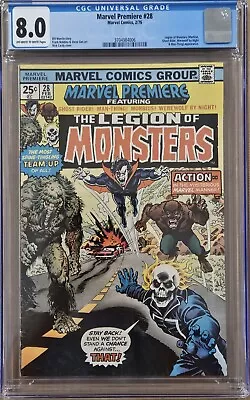 Buy Marvel Premiere #28 CGC 8.0 1st Appearance Legion Of Monsters 1976 • 159.90£
