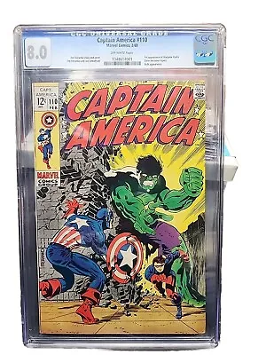 Buy Captain America 110 CGC 8.0 OFF-WHITE Pages Marvel Comics (1st App Madame Hydra) • 301.60£